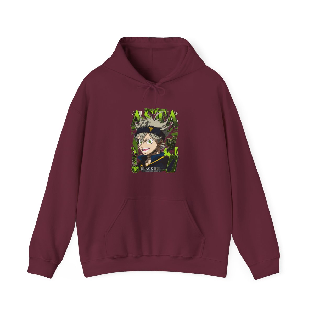 Asta Grimoire Hoodie Black Clover Green Magic Energy - alternate angle 3, merchandise