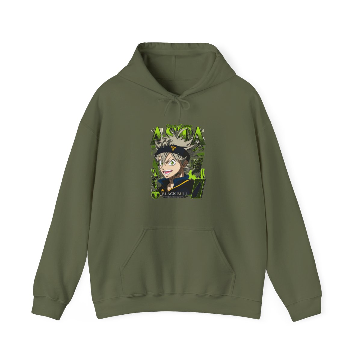 Asta Grimoire Hoodie Black Clover Green Magic Energy - alternate angle 4, merchandise