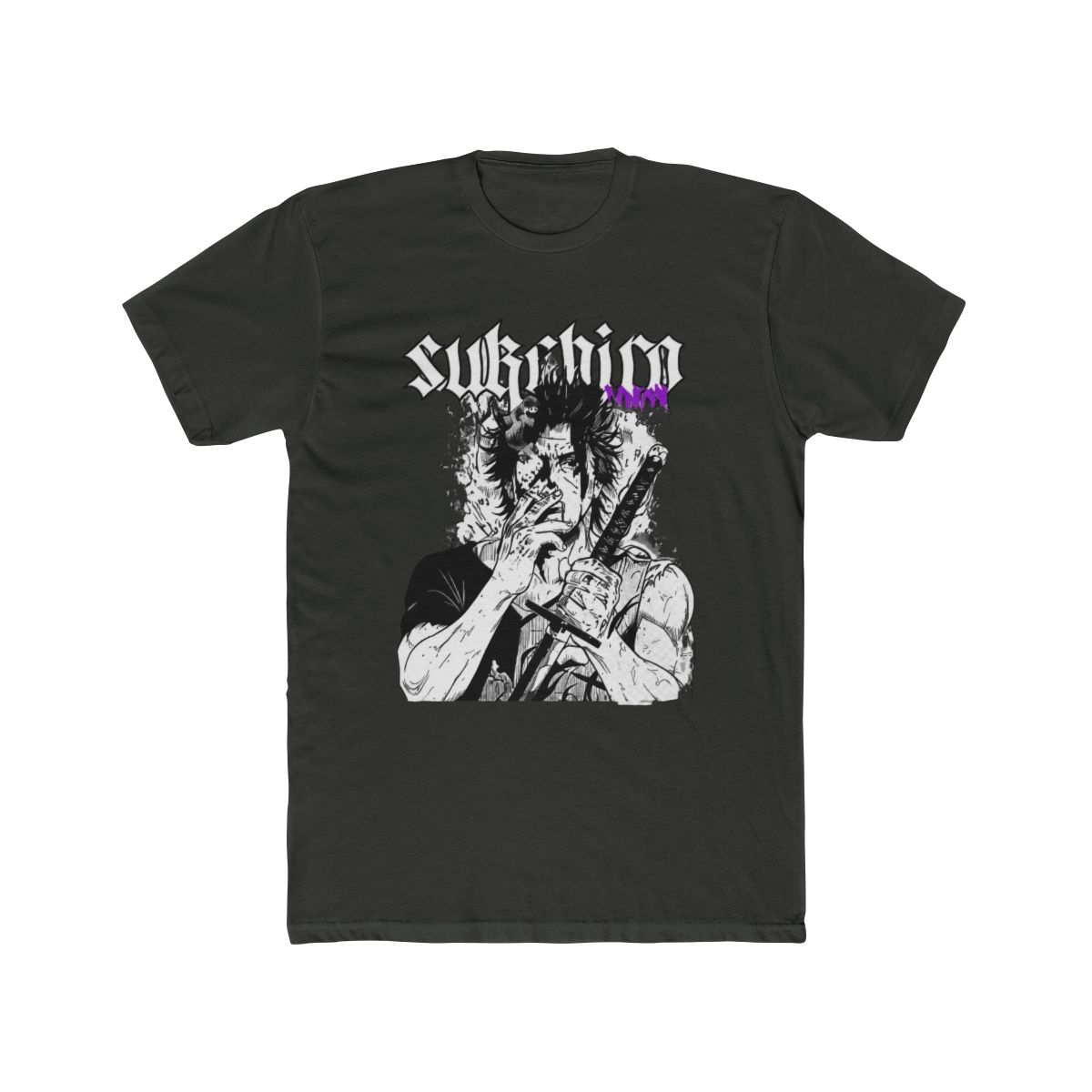 Camiseta Estampada Yami Sukehiro Black Clover Anime para Homens, Camiseta de Manga Curta, T Shirt Oversized de Algodão, Camiseta Lavada Masculina - alternate angle 5, merchandise