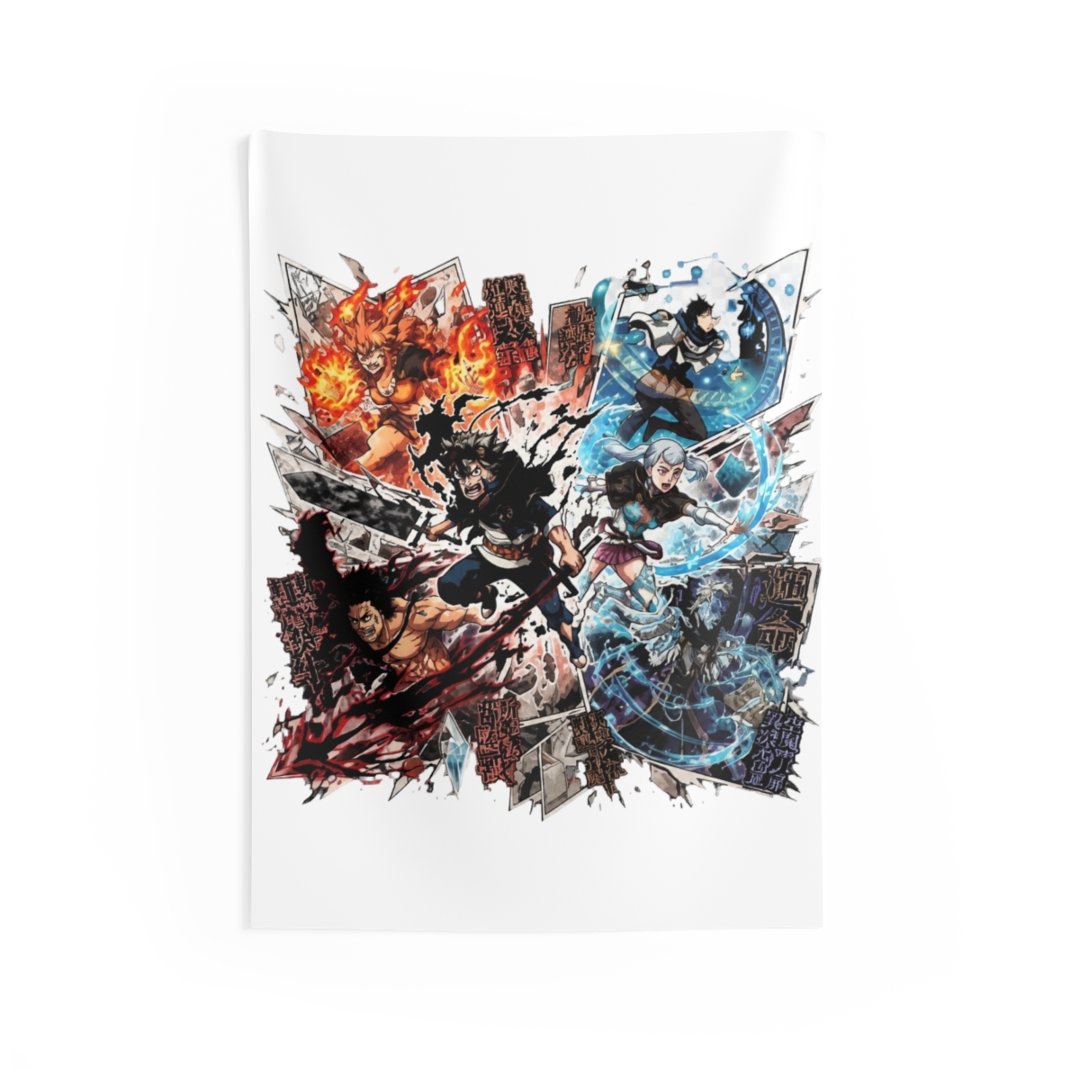 Black Clover Character Collage Art Tapestry