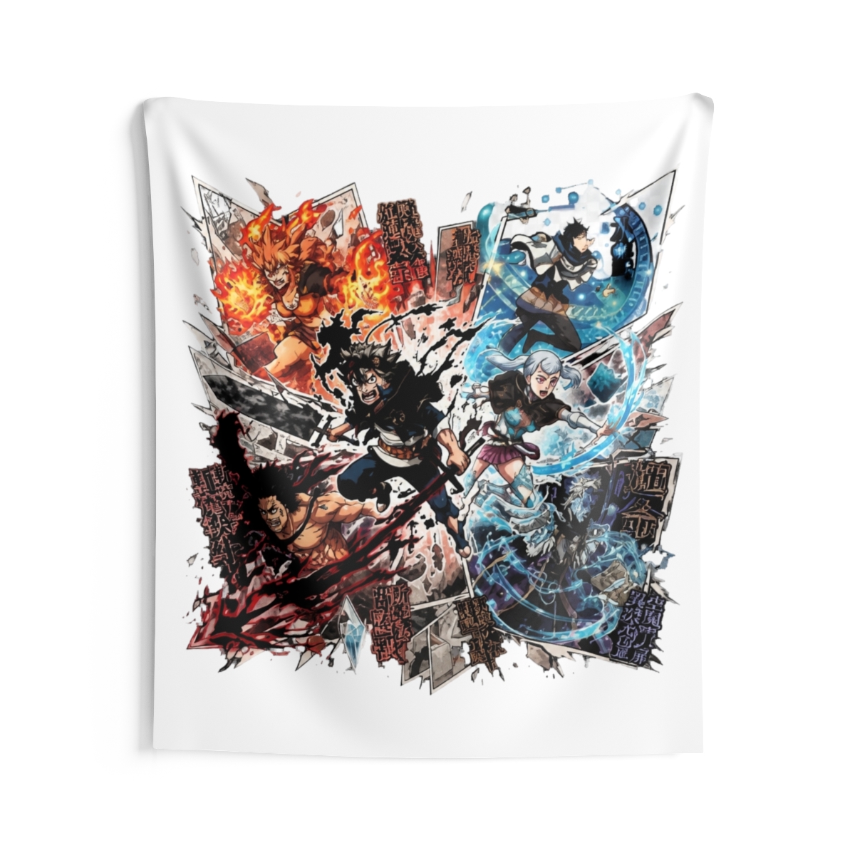 Black Clover Character Collage Art Tapestry - alternate angle 5, merchandise