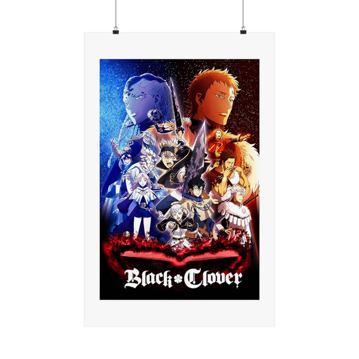 Black Clover Poster Wall Art Print Painting Japan Anime Poster for Room Bathroom Childroom 30x40cm, No Frame (12x16inch) - alternate angle 1, merchandise
