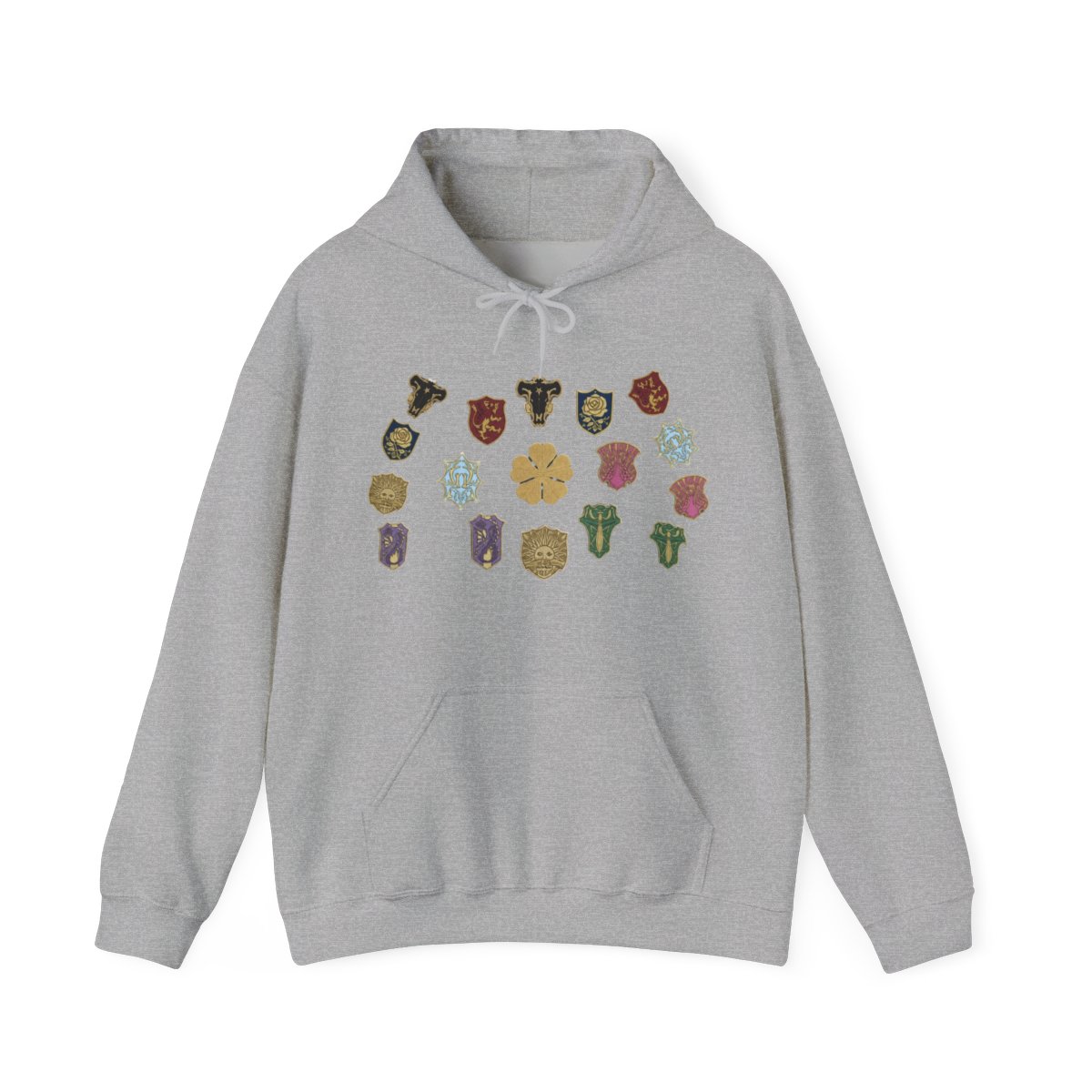 Black Clover Magic Knight Graphic Printed Zipper Hoodie - Casual Harajuku Style, Black Clover Anime Design, Warm & Comfortable - Official Hoodies merchandise
