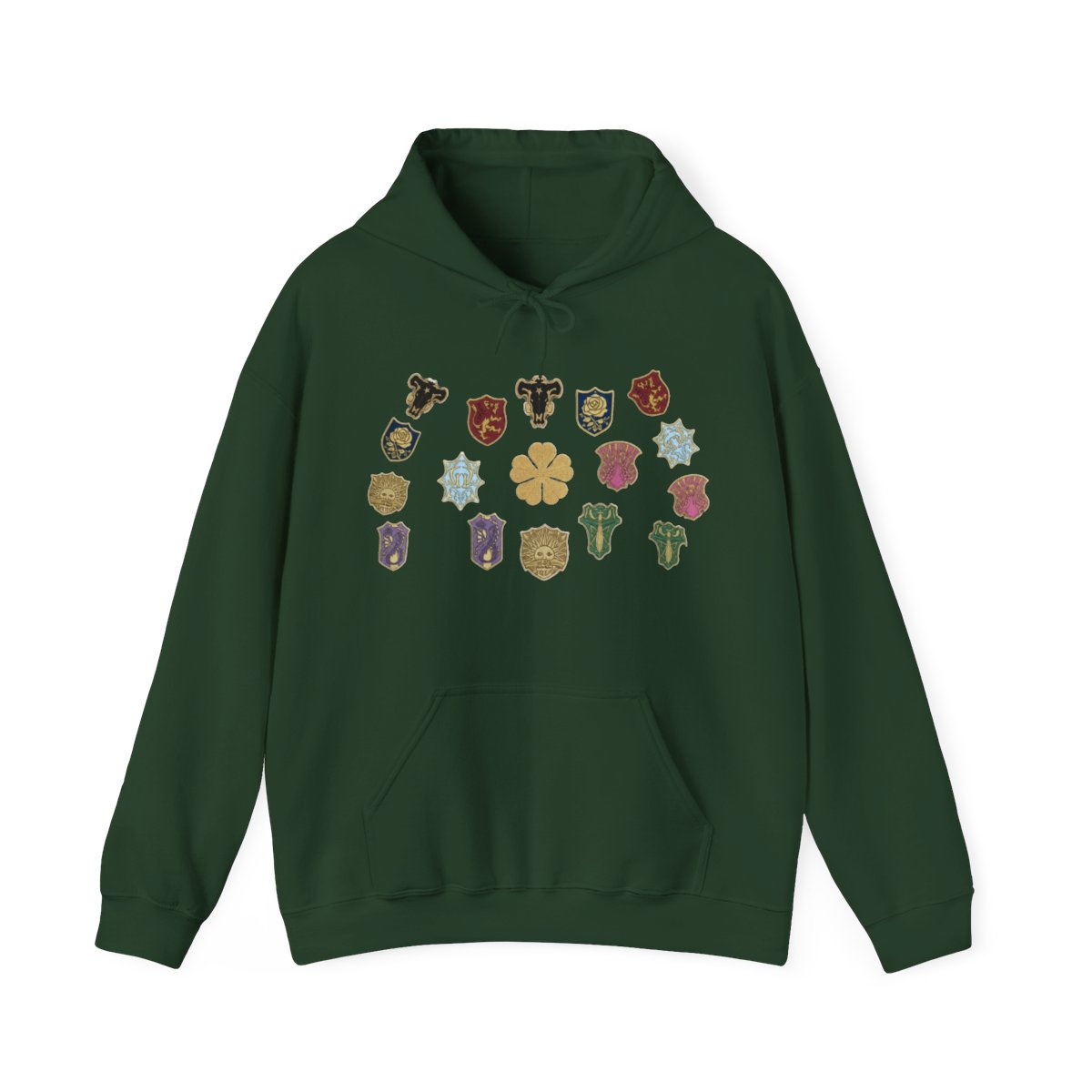 Black Clover Magic Knight Graphic Printed Zipper Hoodie - Casual Harajuku Style, Black Clover Anime Design, Warm & Comfortable