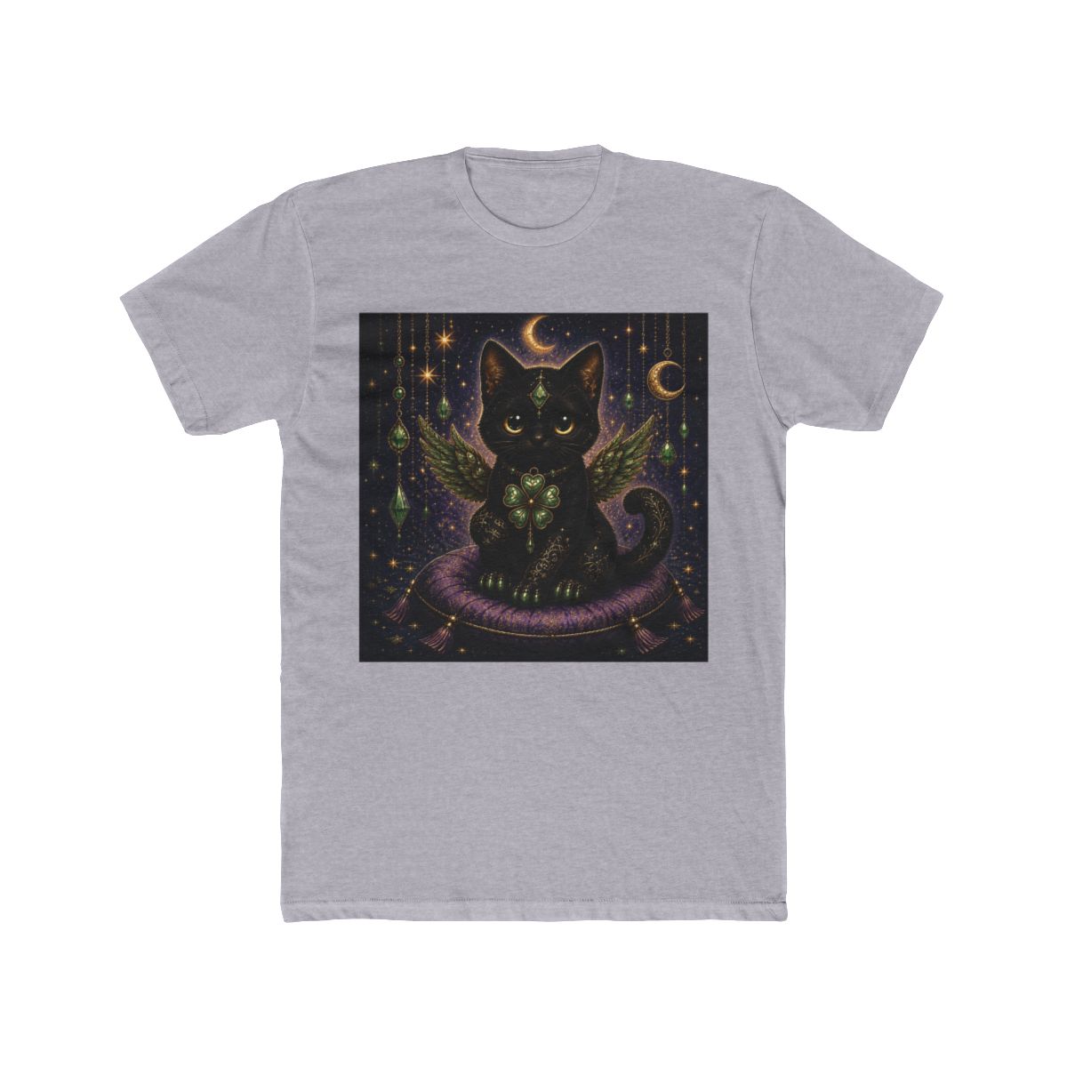 Celestial Jade Black Clover Cat Fantasy Art Lucky Guardian Dreamscape