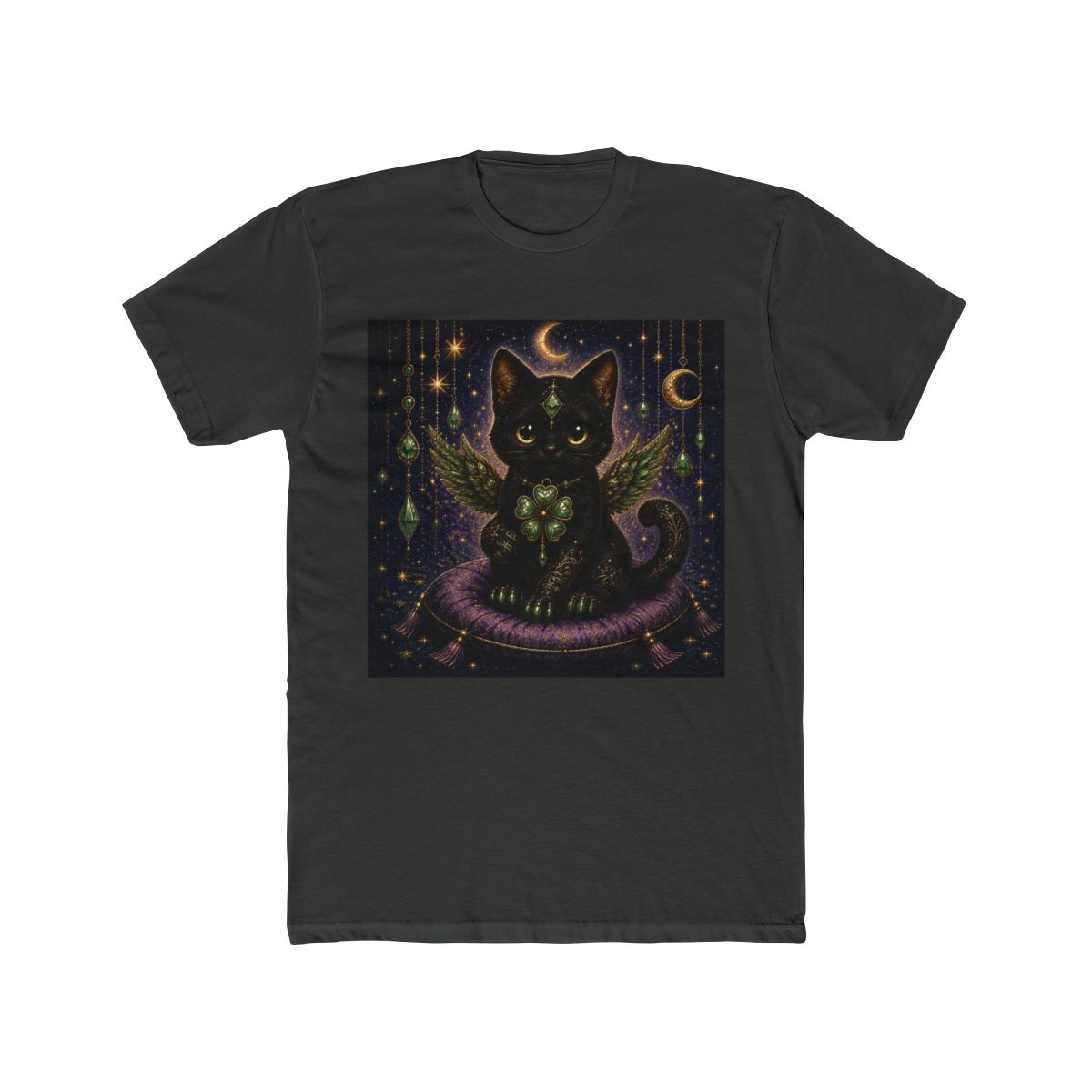 Celestial Jade Black Clover Cat Fantasy Art Lucky Guardian Dreamscape - alternate angle 5, merchandise