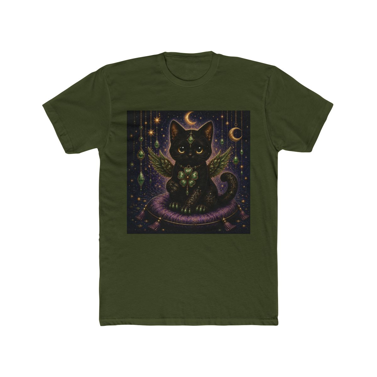 Celestial Jade Black Clover Cat Fantasy Art Lucky Guardian Dreamscape - alternate angle 4, merchandise